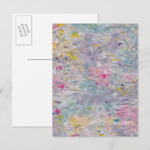 Homemade Paper with Colourful Pulp Accents Postcard