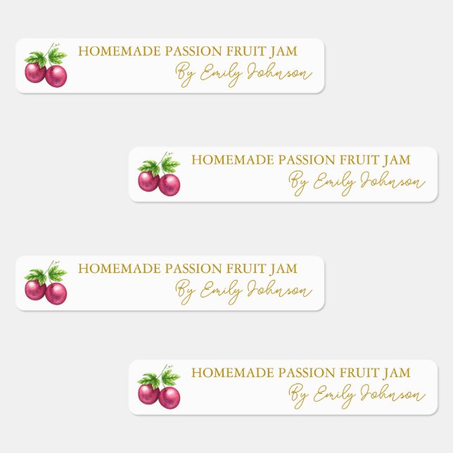 Homemade Passion Fruit Jam Thin Label (Group)