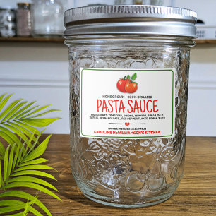 Homemade Pasta Sauce Canned Food Label