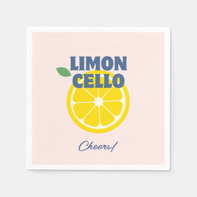 Homemade Pastel Pink Limoncello Liquor  Napkin (Front)