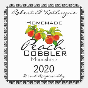 Homemade Peach Cobbler Moonshine Personalised Square Sticker