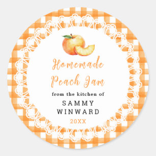 Homemade Peach Jam Jar Label