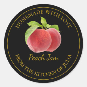 Homemade Peach Jam Label Black
