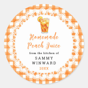 Homemade Peach Juice Drink Label