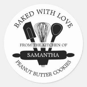 Homemade Peanut Butter Cookies Baked With love Classic Round Sticker