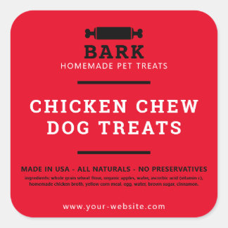 Homemade pet dog treats product labels stickers