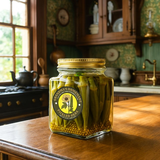 Homemade Pickled Okra Vintage Label Template (Creator Uploaded)