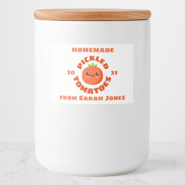 Homemade pickled Tomatoes Food Label (Front)