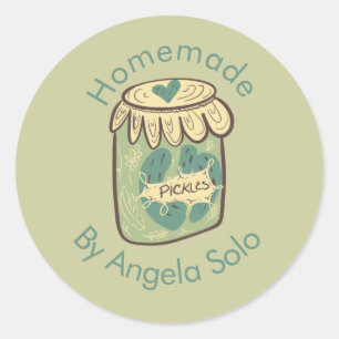 Homemade Pickles Branding Business Packaging Classic Round Sticker