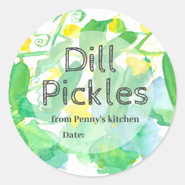 Homemade Pickles Cucumber Canning Jar Label (Front)