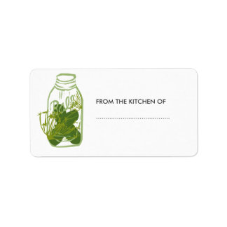 Homemade Pickles Glass Jar Food  Preserves Label
