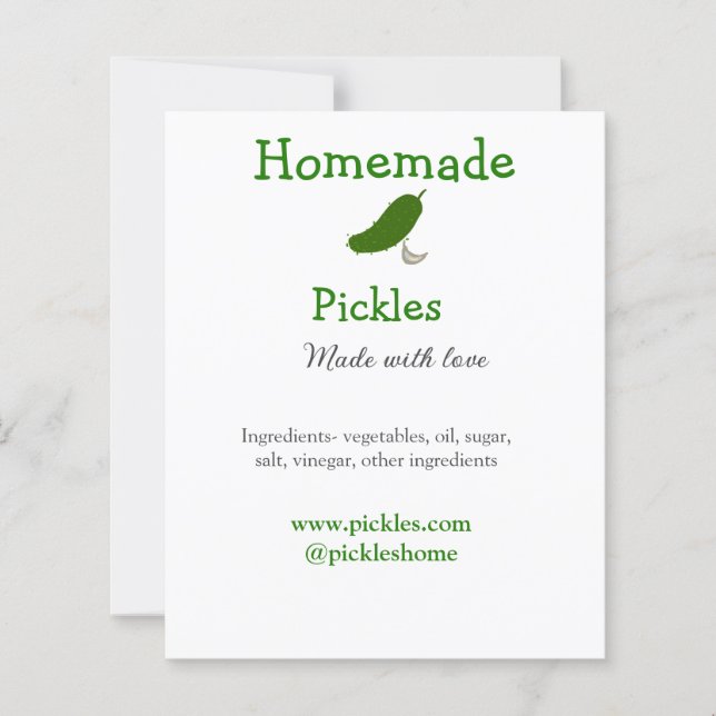 Homemade pickles made with love add text website (Front)