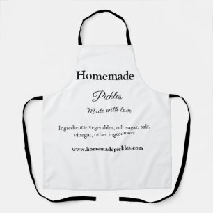 Homemade pickles made with love add text website apron