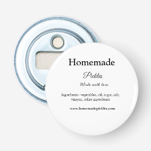 Homemade pickles made with love add text website bottle opener