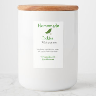 Homemade pickles made with love add text website food label