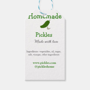 Homemade pickles made with love add text website gift tags