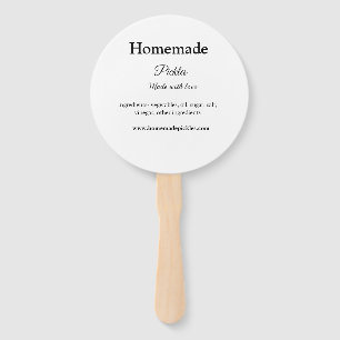 Homemade pickles made with love add text website hand fan