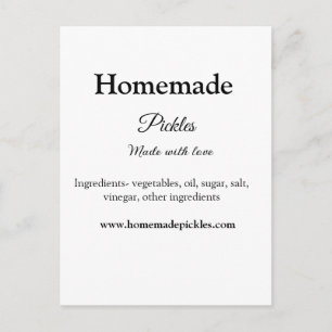 Homemade pickles made with love add text website postcard
