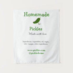 Homemade pickles made with love add text website tapestry