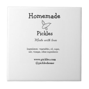 Homemade pickles made with love add text website tile