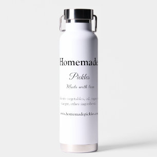 Homemade pickles made with love add text website water bottle