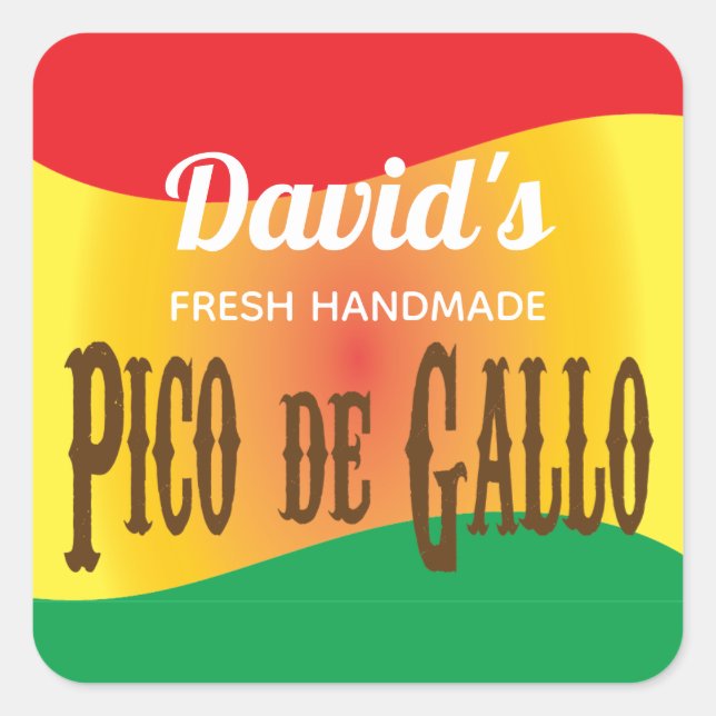 Homemade Pico de Gallo food label (Front)