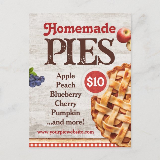 Homemade Pies Postcard (Front)