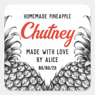 Homemade Pineapple Chutney Canning Jar Labels
