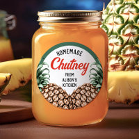 Homemade Pineapple Chutney Canning Jar Labels
