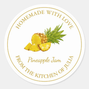 Homemade Pineapple Jam Label   White