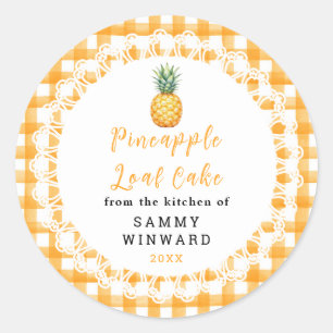 Homemade Pineapple Loaf Cake Label