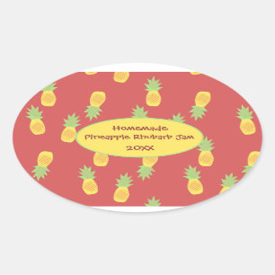 Homemade Pineapple Rhubarb Jam Canning Jar Label