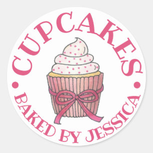 Homemade Pink Cupcake Sprinkles Baked With Love By Classic Round Sticker