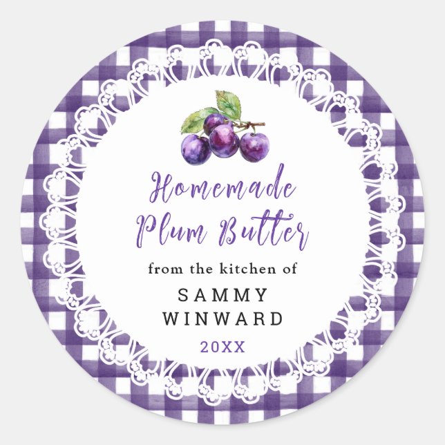 Homemade Plum Butter Label (Front)