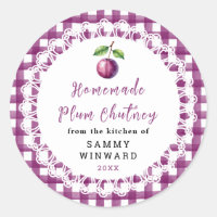 Homemade Plum Chutney Jar Label