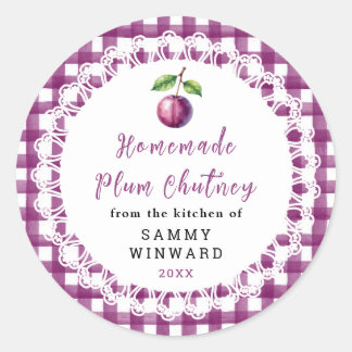 Homemade Plum Chutney Jar Label