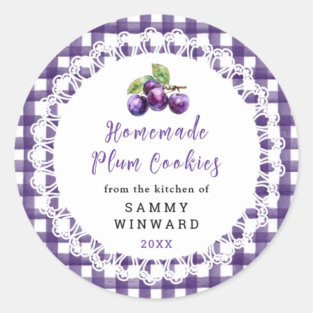 Homemade Plum Cookies Label (Front)