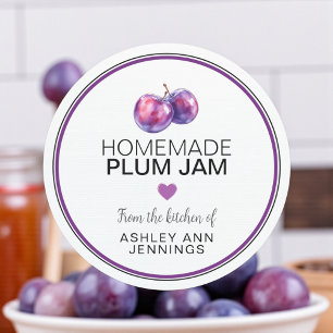Homemade Plum Jam Label From the Kitchen Of