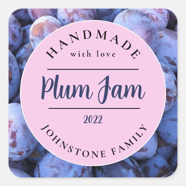 Homemade Plum Jam Stickers (Front)