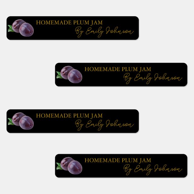 Homemade Plum Jam Thin Label (Group)