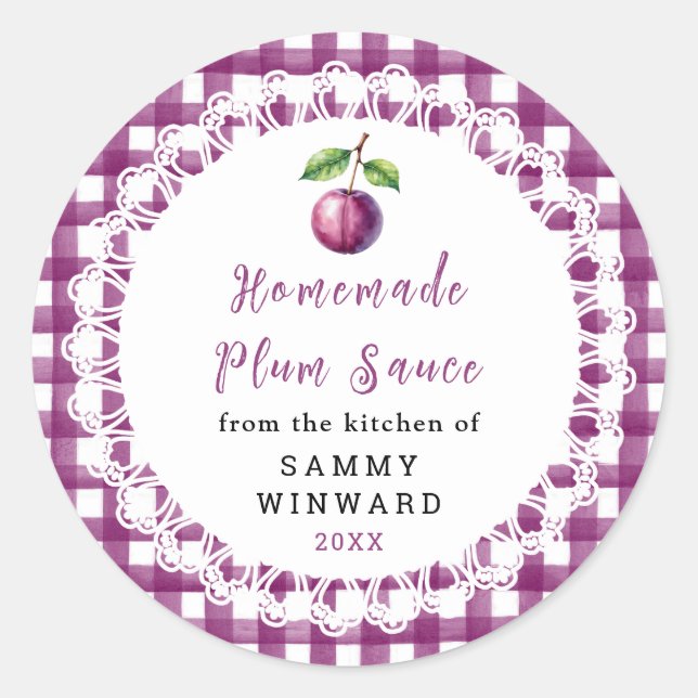 Homemade Plum Sauce Label (Front)