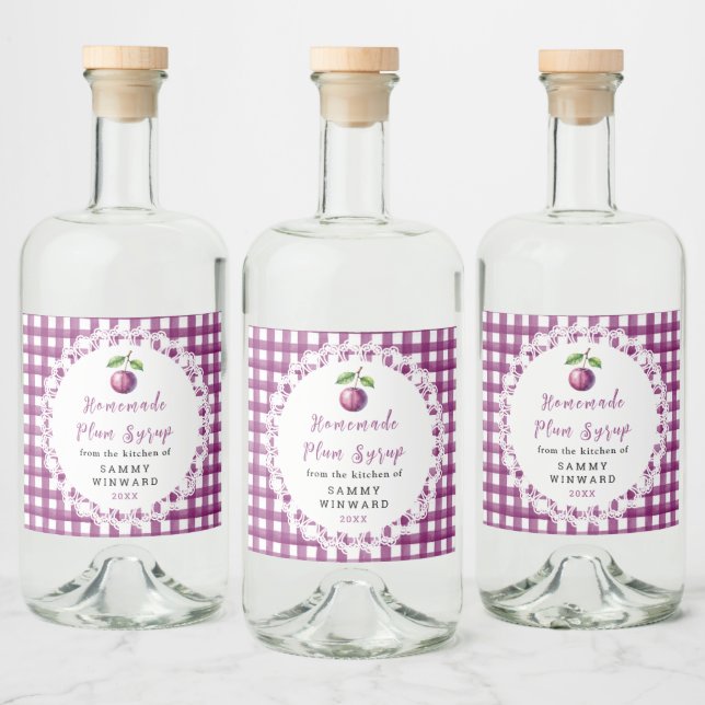 Homemade Plum Syrup Bottle Label (Bottles)