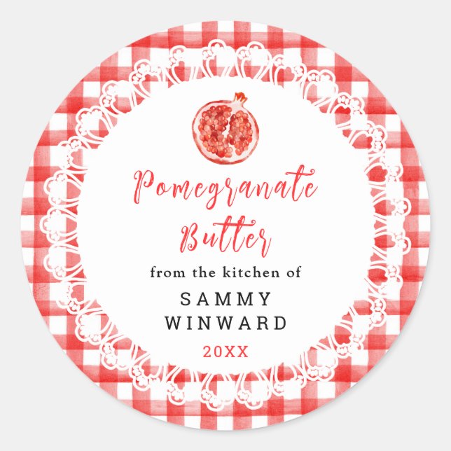 Homemade Pomegranate Butter Label (Front)