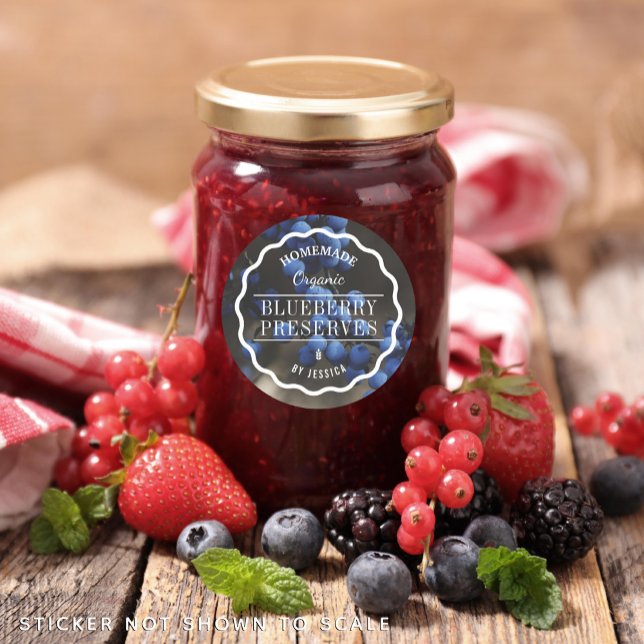 Homemade Preserves Blueberry Jam Kitchen Classic Round Sticker (Creator Uploaded)