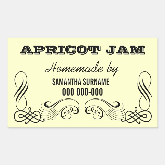 Homemade preserves jam jar stickers (Front)