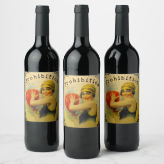 Homemade Prohibition Flapper Era Beach Wine Vino  Label
