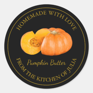 Homemade Pumpkin Butter Label Black