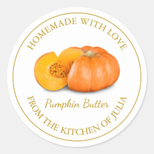 Homemade Pumpkin Butter Label   White