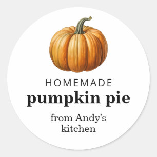 Homemade pumpkin pie label 