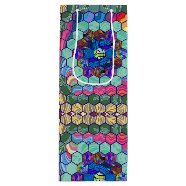 Homemade Quilt Wine Gift Bag (Front)